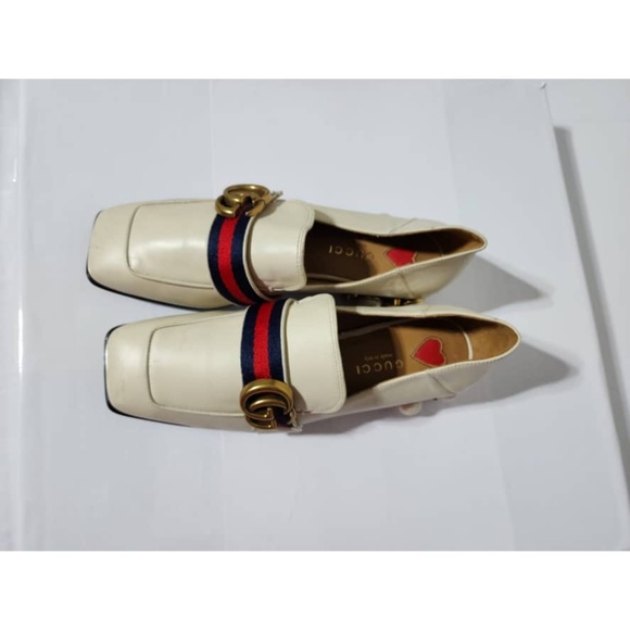 Authentic Gucci Peyton GG Sylvie Pearl Studded Loafer White Size 36 - Picture 14 of 14